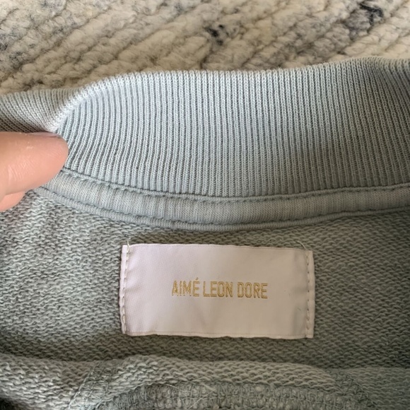 AIME LEON DORE crewneck baby blue sweatshirt size L - Picture 4 of 7